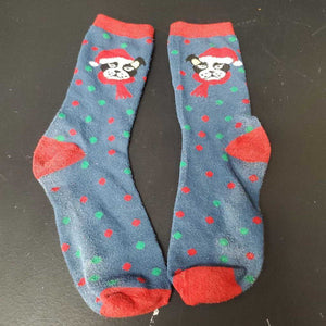 Girls Polk Dot Dog Christmas Socks