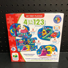 Load image into Gallery viewer, 4 in a box 123 4pk Monster Number Puzzles (NEW)
