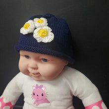 Load image into Gallery viewer, Girls Knit Flower Winter Hat

