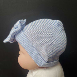 Girls Striped Hat w/Jeweled Bow