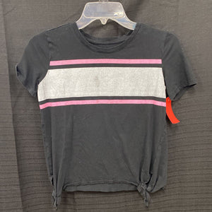 Striped hem tie top