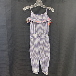 Striped sleeveless jumpsuit