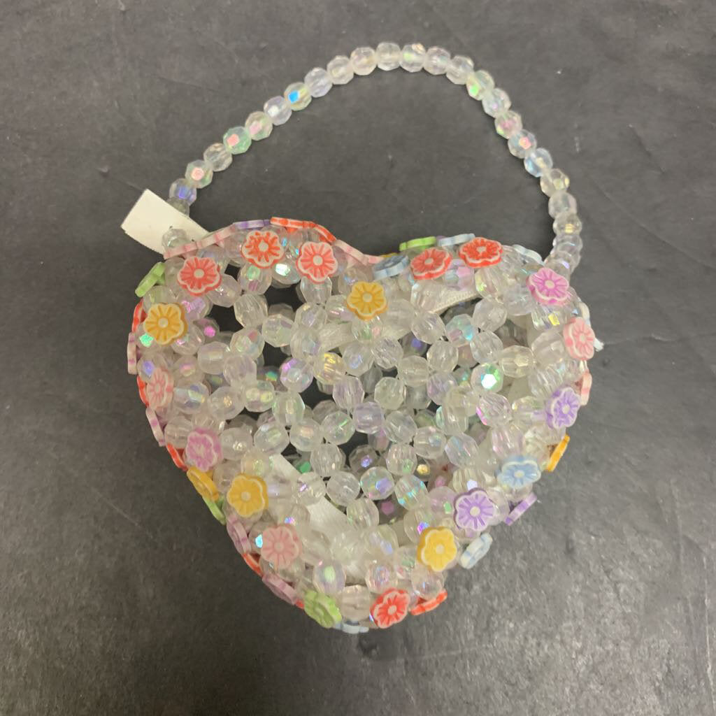 Heart & Flower Beaded Mini Bag