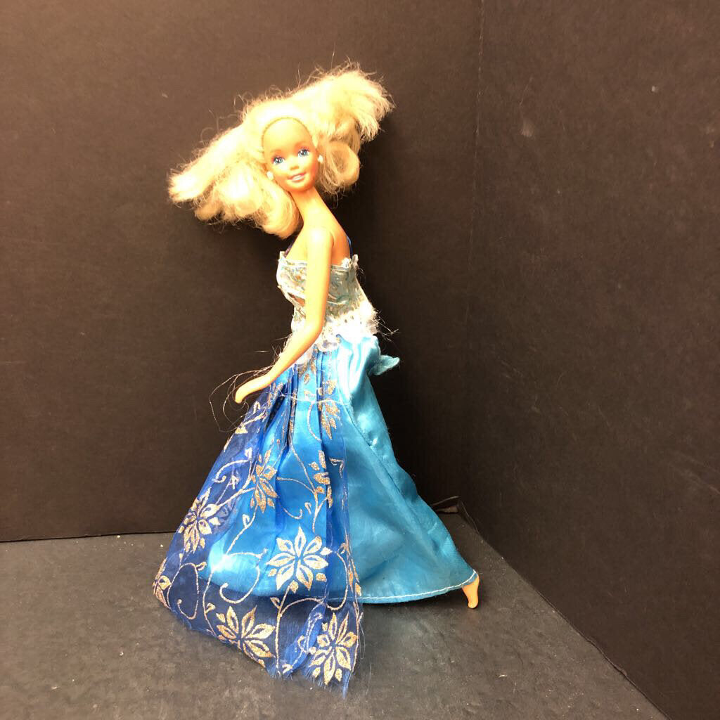 Doll in Sparkly Flower Dress 1976 Vintage Collectible
