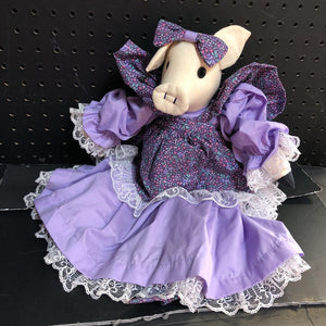 Pig in Floral Lace Dress