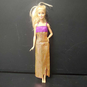 Doll in Sparkly Checkered Dress