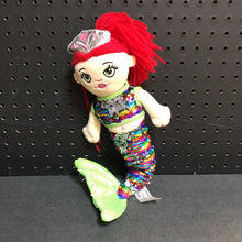 Load image into Gallery viewer, Reverse Sequin Plush Mermaid Doll
