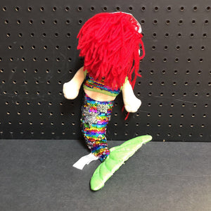 Reverse Sequin Plush Mermaid Doll