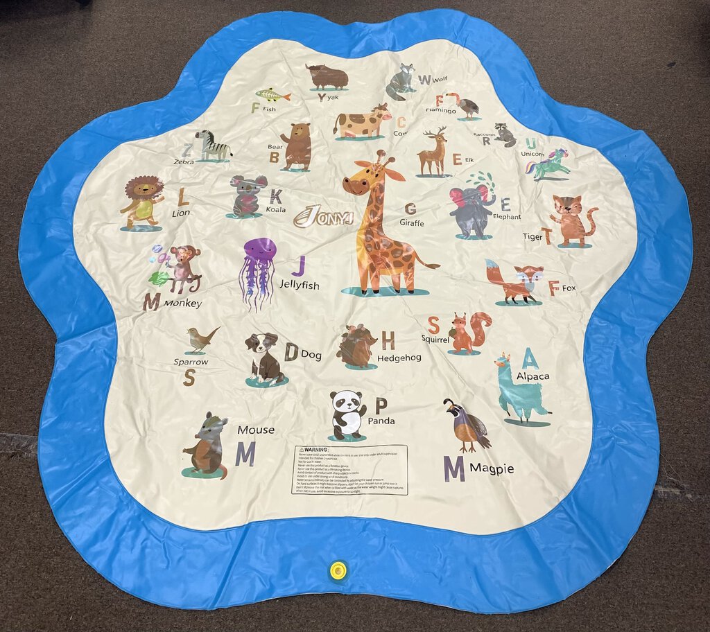 Splash Pad alphabet sprinkler activity mat (Jonyj)