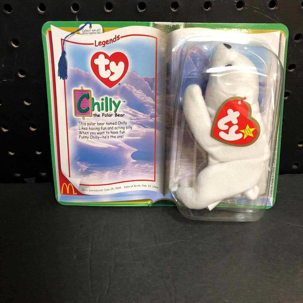 Chilly the Polar Bear Teenie Beanie Baby Legends 2000 Vintage Collectible