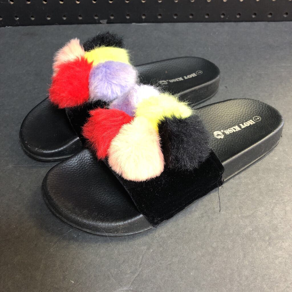 Girls Pom-Pom Slide On Shoes