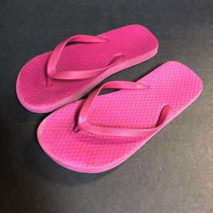 Girls Heart Print Flip Flops