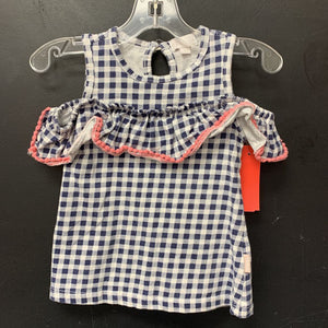 Off shoulder plaid top