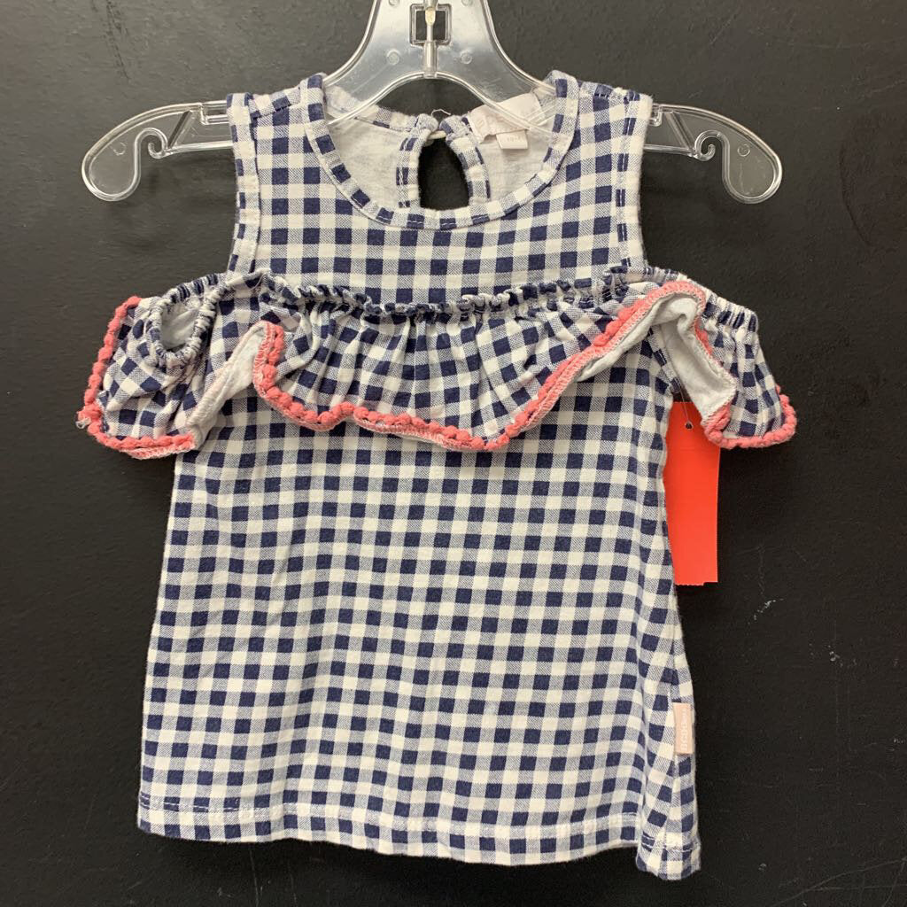 Off shoulder plaid top