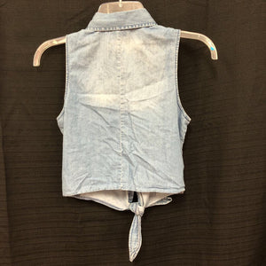 chambray collared top
