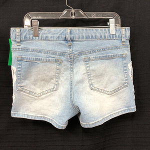 Denim lace shorts