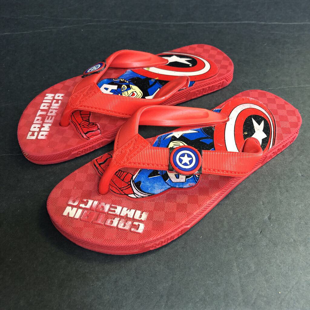 Boys Captain America Flip Flops