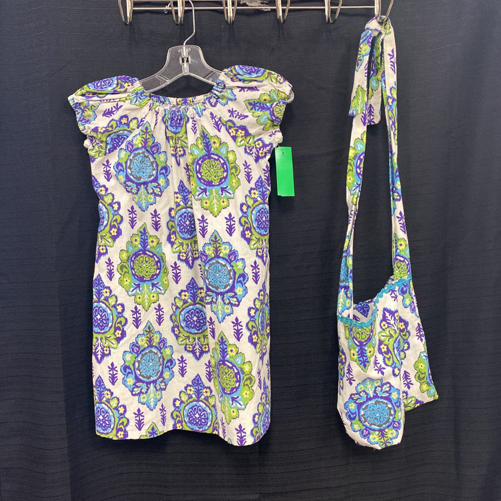 Patterned dress w/ purse