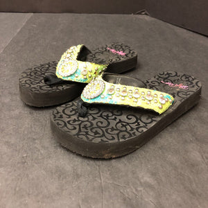 Girls Rhinestone Flip Flops
