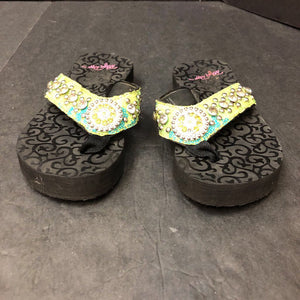 Girls Rhinestone Flip Flops