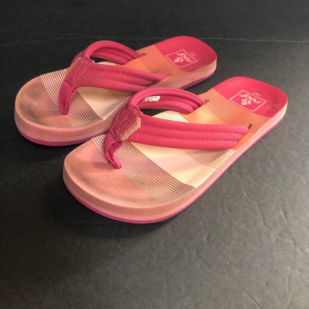 Girls Striped Flip Flops