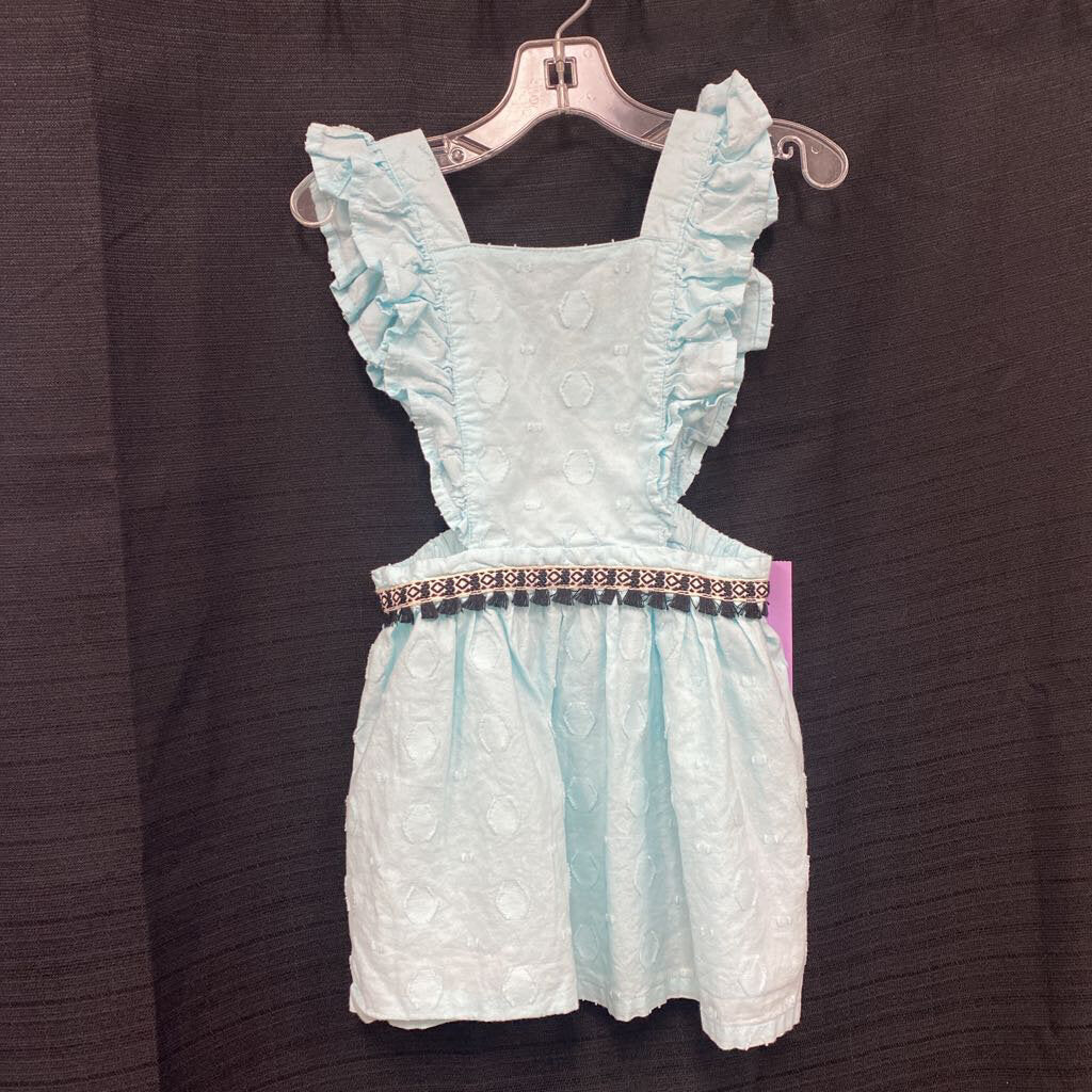 Ruffled Overall Dress Outfit