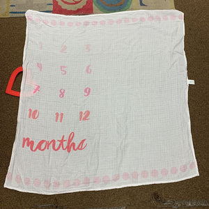 Heart Baby Girl Milestone Blanket