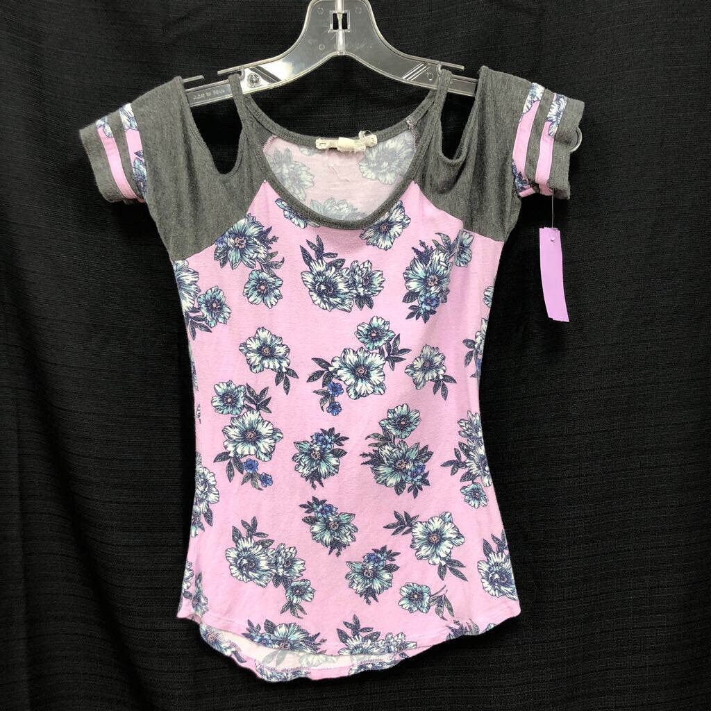 Cold Shoulder Flower Top