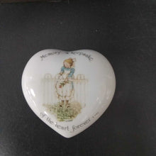 Load image into Gallery viewer, "Memory...a keepsake of the heart forever" Porcelain Heart Trinket Box
