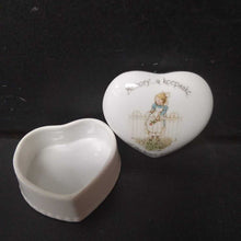 Load image into Gallery viewer, "Memory...a keepsake of the heart forever" Porcelain Heart Trinket Box
