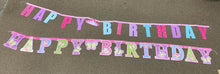 Load image into Gallery viewer, 2pk Sparkly Girls "Happy Birthday" Banners
