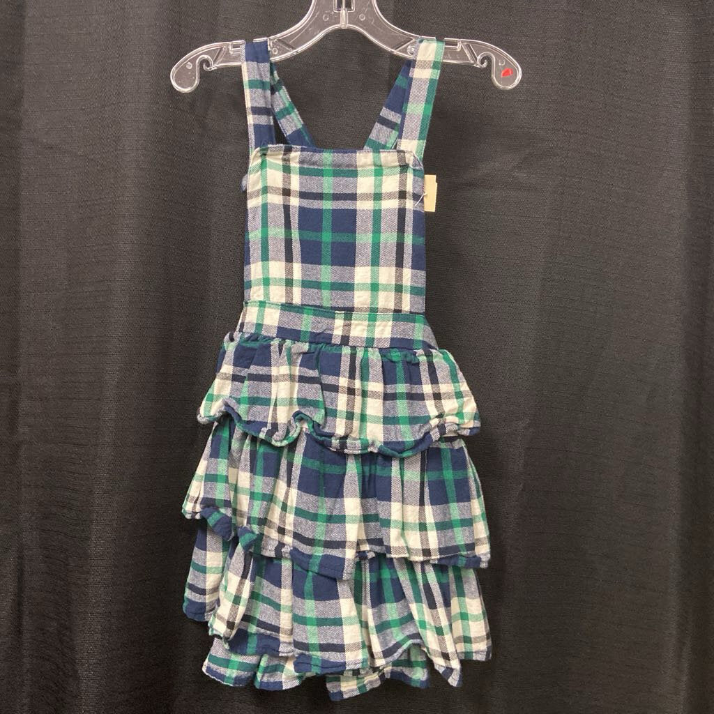 Plaid Overall Dress