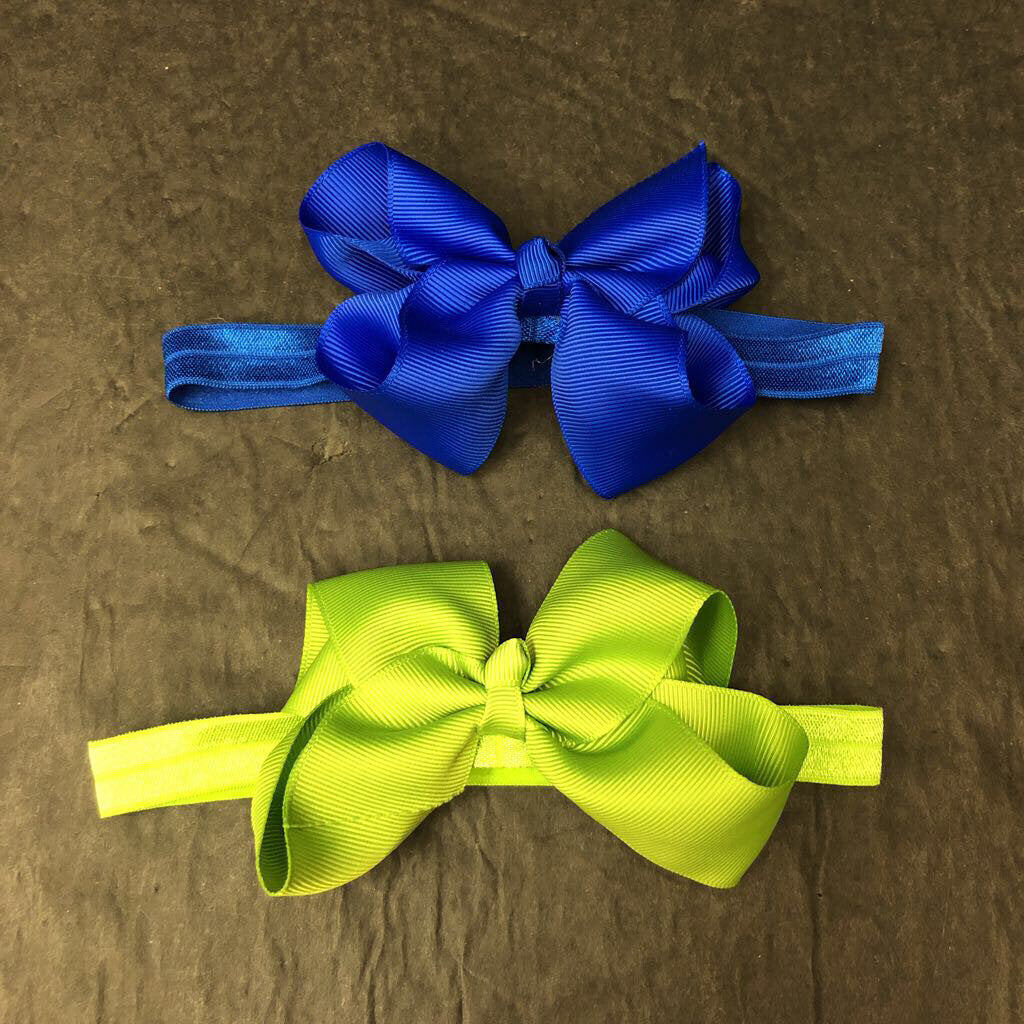 2pk Solid Bow Headbands