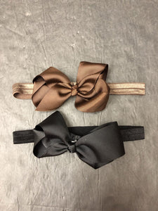 2pk Solid Bow Headbands