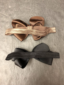 2pk Solid Bow Headbands