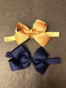 2pk Solid Bow Headbands