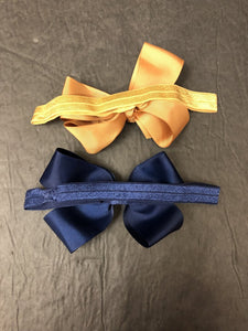 2pk Solid Bow Headbands