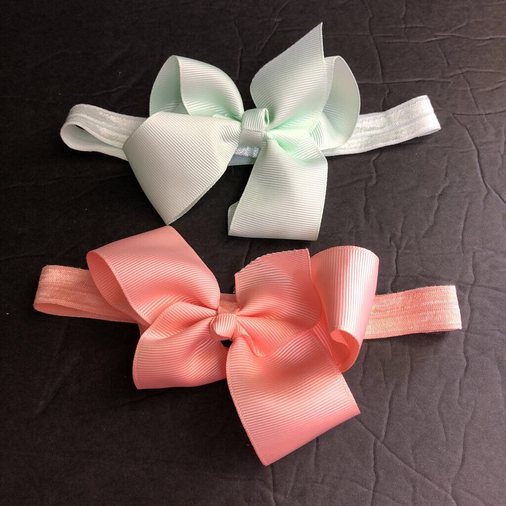 2pk Solid Bow Headbands