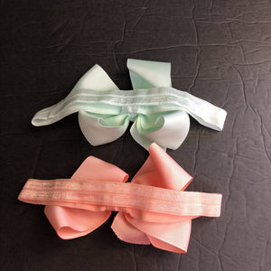 2pk Solid Bow Headbands