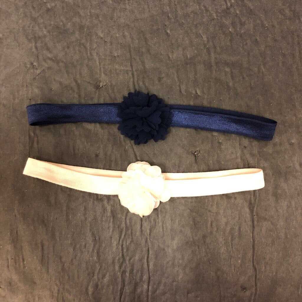 2pk Solid Flower Headbands