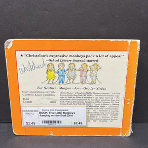 Five Little Monkeys Jumping on the Bed (Erin Christelow) -character board