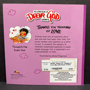 Thanks For Thinking of Love (My Little Book of Dear God Letters) -religion paperback