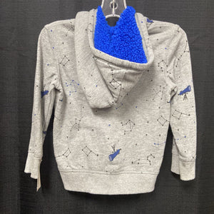 Stars Hooded Zipped Sweatshirt