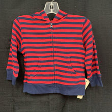 Load image into Gallery viewer, Striped Hooded Zipped Sweatshirt
