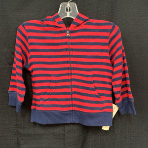 Striped Hooded Zipped Sweatshirt