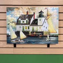 Load image into Gallery viewer, Charles Wysocki "Rockland Breakwater Light" Jigsaw Puzzle (Buffalo Games)
