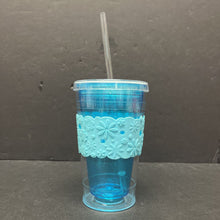 Load image into Gallery viewer, Double Walled Insulated Flower Tumbler Cup
