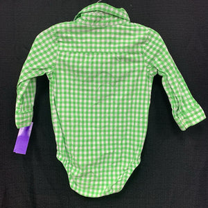 Plaid polo onesie