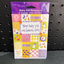 Load image into Gallery viewer, 4pk Baby Shower Thank You Notes (NEW) (Tender Thoughts)
