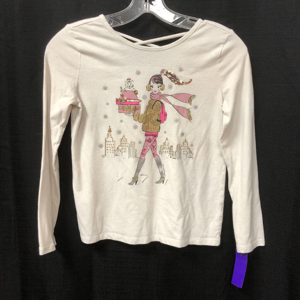 Girl w/ presents & dog top